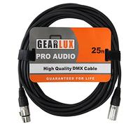 Gearlux 3-Pin DMX Cable, Black, 25 Foot