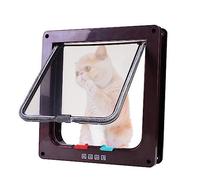 Gearmax 1 Piece Screen Door for Pets, Cat Flap for Cats, Controllable Entrance and Exit, Sliding Door for Pet Safety Window, Brown