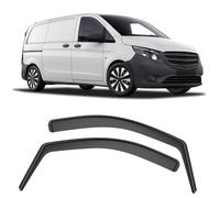 GEARMONSTER Wind Deflector Car Window Black Compatible with Mercedes Vito 2016-2023 Car Window Rain Cover Rain Repellent Integrated Deflectors