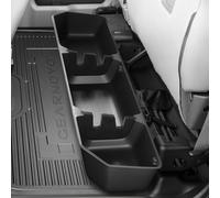GEARNOVO Black Rear Underseat Storage Custom Fit 2017-2024 F-250 F-350 F-350 Super Duty and 2015-2024 F-150 SuperCrew Crew Cab Heavy Duty Rear Under Back Seat Box Organizer, Anti Slip