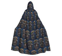 Gears Clock Bronze Century Adult Halloween Party Cloak-Stylish Pumpkin Theme Hooded Wizard Robe Cosplay Costumes