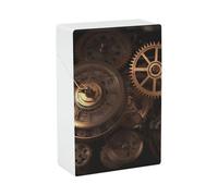 Gears Clock Bronze Century Cigarette Case 85mm King Size, Crushproof Plastic Cigarette Box Holder for Men Women Cigar Protective Cover Waterproof Cigarettes Holder 20 Capacity