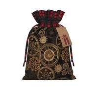 Gears Clock Bronze Century Print Christmas Wrapping Bags Xmas Drawstring With Gift Bags Christmas Presents & Party