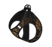 Gears Clock Bronze Century Print Harness Leash Set For Cat Dog, Reflective Adjustable Escape-Proof Vest Lead With Soft Breathable Mesh, For Small Pets And Kitten Puppy