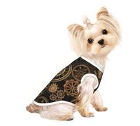 Gears Clock Bronze Century Print Pet Sleeveless Tank Top for Dogs Cats Apparel Stretchy Soft Fashion Vest Gear Wear