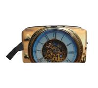 Gears Clock Bronze Century Print Portable Travel Toiletry Storage Bag Large Capacity 600D Polyester Cosmetic Storage Bag