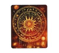 Gears Clock Bronze Century Print Small Desk Pad,Rubber Base with Precision Stitched Edges,Perfect for Office,Gaming