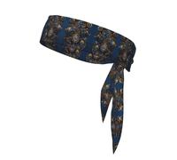 Gears Clock Bronze Century Print Sports Head Tie,Adjustable Sports Headband for Sports, Fitness, Working Out, Yoga