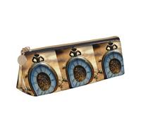Gears Clock Bronze Century Print Students Supplies Higher Capacity Pencil Pouch Pen Case School Travel Office Desk