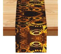 Gears Clock Bronze Century Print Table Runner Valentines Table Runner For Family Dinners Holiday Parties Wedding Decor