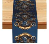Gears Clock Bronze Century Print Table Runner Valentines Table Runner For Family Dinners Holiday Parties Wedding Decor