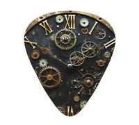 Gears Clock Bronze Century Printed Guitar Picks 12-Piece Set - Comfortable, Versatile Plectrum for All Guitar Styles & Players