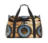 Gears Clock Bronze Century Travel Duffel Bag Large Foldable Waterproof Overnight Bag Beach Swim Bags Pool Sports Gym