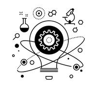 Gears Lab Vinyl Wall Sticker School Science Wall Decal Classroom Study Room Home Decor Nursery Kid Room Decoration Creative Large - 57x57cm