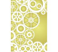 Gears Layering Stencil, 11.43 x 16.51 cm - Stencil Company Original Steampunk Stencil Mask use to Add Texture, Design and Accents to Mixed Media Backgrounds