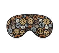 Gears Pattern Round Shape Technical Circle Unisex Light-Blocking Eye Mask Sleep Mask Suitable for Naps at Home, in The Office, and on Airplanes