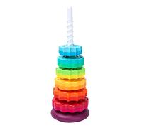 Gears Stacking Rings Toy for 1-3 Year Olds - Eco-Friendly Sensory & Brain Development Toy with Smooth Spinning Tower Building Blocks, Ideal Xmas Gift for Toddlers Boys Girls