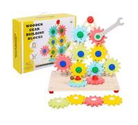 Gears Toys for Kids - Wood Table Game Gears Puzzle - Multifunctional Critical Thinking Toy for Schools Centers