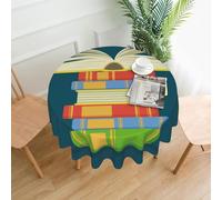 Gearsly Round Tablecloths For Circular Table 150cm,Art Ethics Books Wrinkle Water Stain Resistant Polyester Table Cloth, Home Dinning Kitchen Party Picnic Table Cover 60"