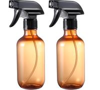 GearTrust Plastic Small Spray Bottle, Mister Squirt Bottle 2 Pack, 10.1 oz Amber Refillable Empty Water Spray Bottles with Adjustable Mist/Stream for Hair, Plant, Pet, Cleaning, Cooking