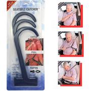 Seatbelt Catcher - Set of 3 Car Seatbelt Extender Grabbers for Seniors - Mobility & Daily Living Aids and Assistive Devices for Elderly with Neck & Shoulder Mobility Issues - 9", 8" 7" - Dark Blue