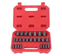 Gearwell Bolt Extractor Set, 25 Piece SAE Impact Socket Screw Extractor Stud Remover Kit Chrome Molybdenum Steel for Stripped Rounded Bolts