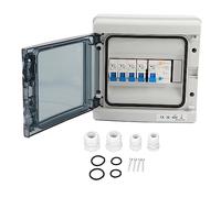 Gearwell Distribution Box, 4-Way Consumer Unit Breaker Panel with 4 MCB, IP65 Electrical Enclosure for Caravan RV Hookup