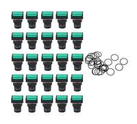 Gearwell Reset Button Switch, Illuminated Power Push Switch, AC DC 24V Industrial Switch, 5A Control Switch for Equipment, 25PCS Panel Mount Switch