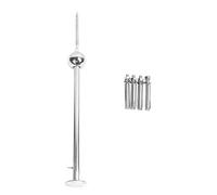 Gearwell Stainless Arrester Rod, Lightning Protection Device, Single Ball Arrester, 3 Pole Stake, 1m Roof Grounding Rod, Home Building Lightning Conductor, Surge Protective Rod