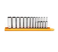 GEARWRENCH 13pc 1/4" Drive 6 Point Metric Hi-Viz Deep Socket Set | 80304H
