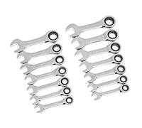 GearWrench 14 Pc. 12 Point Stubby Ratcheting SAE/Metric Combination Wrench Set - 85206