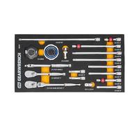 GearWrench 18 Piece 1/4" 90T Ratchet & Drive Tool Set with EVA Foam Tray - 86520