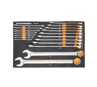 GearWrench 19 Piece 12 Pt Long Pattern Combination SAE Wrench Set in Foam Storage Tray - GWMSCWL12SAE