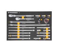 GearWrench 21 Piece 3/8" 90T Ratchet & Drive Tool Set with EVA Foam Tray - 86521, Large, Chrome