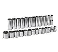GearWrench 27 Pc. 1/2" Drive 6 Pt. Standard & Deep Socket Set, SAE - 80729