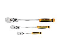 GEARWRENCH 3 Pc. 1/4", 3/8" & 1/2" Drive 90 Tooth Dual Material Locking Flex Head Ratchet Set - 81298T, Multi, One Size