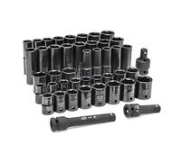 GEARWRENCH 44 Piece 1/2" Drive Standard & Deep SAE/MM Impact Socket Set - 89094