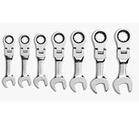 GearWrench 7 Pc. 12 Pt. Stubby Flex Head Ratcheting Combination Wrench Set, SAE - 9570