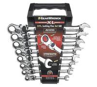GearWrench 8 Pc. 12 Pt. XL Locking Flex Head Ratcheting Combination Wrench Set, SAE - 85798