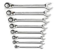 GearWrench 8 Piece 72-Tooth 12 Point Reversible Ratcheting Combination SAE Wrench Set | 9533N