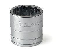 GearWrench 80793 1/2" Drive 12 Point Standard SAE Socket 1-3/16", Black