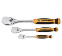 GearWrench 81207T 1/4", 3/8" and 1/2" Drive 90 Tooth Cushion Grip Ratchet Set, 3 Pc.