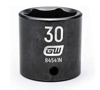 GearWrench 84541N 1/2" Drive 6 Point Standard Impact Metric Socket 30mm, Black