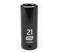 GearWrench 84579N 1/2" Drive 6 Point Deep Impact Metric Socket 21mm, Black
