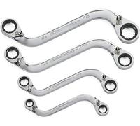 GearWrench 85399 Reversible S-Shape Double Box Ratcheting Wrench Set 12 Pt., SAE, 4 Pc.