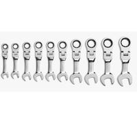 GearWrench 9550 10 Piece Metric Stubby Flex-Head Combination Ratcheting Wrench Set