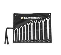 GearWrench Long Pattern Combination SAE Wrench Set with Tool Roll, 11 Pc., 12 Point - 81934