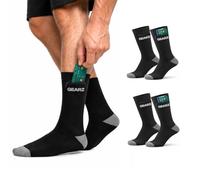 GEARZ - 2 Pairs Men Hidden Pocket Socks blacks size 43-46 - Pickpocket Proof Travel Socks with Zipper Pocket - Anti-Theft Wallet Socks
