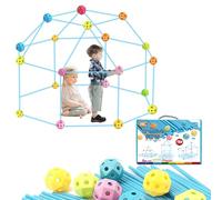 GEAUH 168pcs Den Building Kit - Kids Fort Building Kit - Creative STEM Construction Toys, Building Toys for Kids Play Spaces, Tents & Hideouts, Christmas & Birthday Gift for 3-12 Years Old