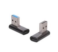 Geavonyg 2Pcs Aluminum USB a Male to C Female 90 Degree Left Right Angled Adapters Left and Right Angled a to C Converter Replacement Adapter Data Transfer and Powering Devices
